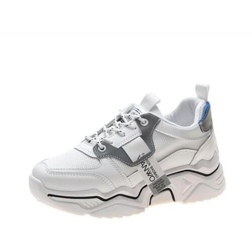 Reflective Thick Bottom Father Shoes 2020 Spring New Fashion Trend Vitality Students Breathable Round Head Womens Sneakers