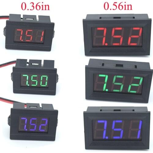Mini Digital Voltmeter Tester DC 4.5V to 30V 2-Wire Mini LED Display Voltage Meter for Testing Car Motorcycle Battery Car