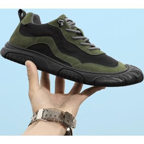 Mens New Suede Leather with Ice Silk Breathable Casual Shoes Chunky Sneakers Men Non Leather Casual Shoe