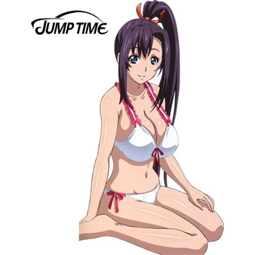 JumpTime 13cm x 7.4cm Sexy Girl Amaya Haruko Render Car Decoration Stickers Drift Racing Decal Rear Windshield Car Sticker