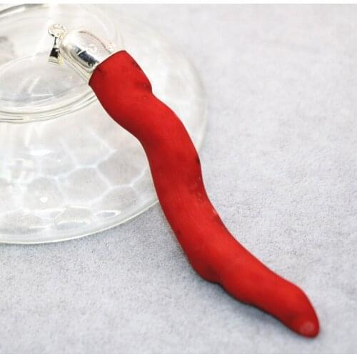 New fashion long stick 12*100mm natural red coral irregular shape pendant for women high quality diy jewelry accessories B3041