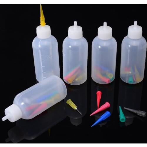 5pcs/Set Clear Plastic Condiment Bottle Tomato Sauce Salad Press Bottles For Kitchen Sauce Seasoning Storage With 35Nozzles