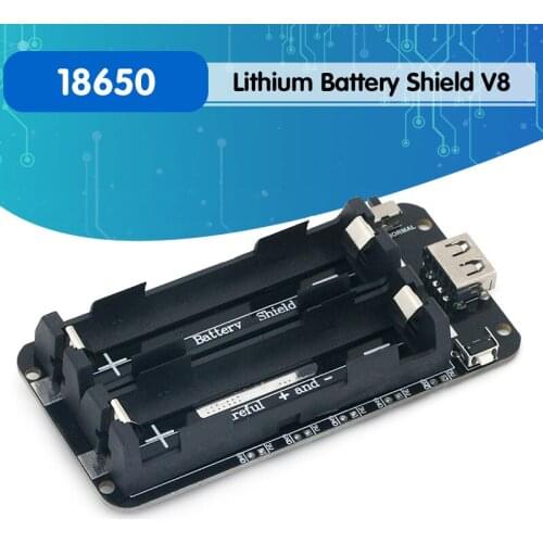 Two Voltage 18650 Lithium Battery Shield V8 Mobile Power Expansion Board Module 5V/3A 3V/1A Micro USB For Arduino ESP32 ESP8266