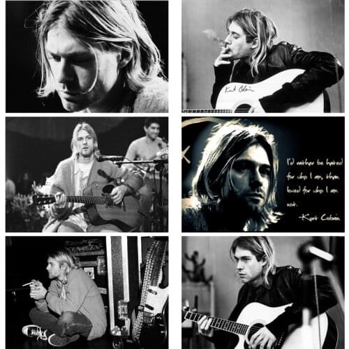 Rock Band Canvas Paintings and Posters for Family Living Room Decor Kurt Cobain Rock Singer Star Wall Art Pictures