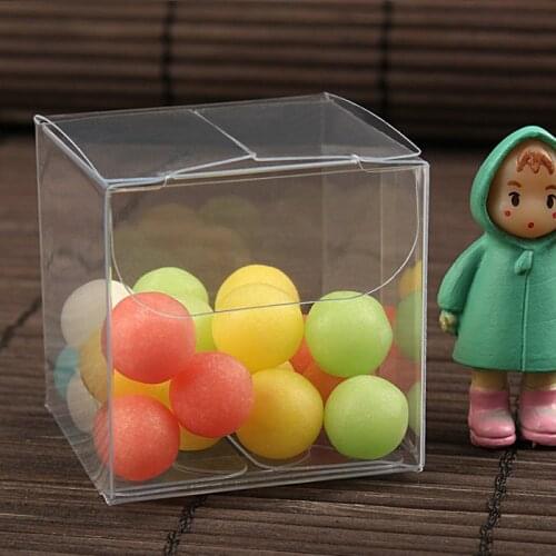 100pcs 3*3*3cm Transparent Waterproof PVC Boxes Packaging Small Plastic Clear Box Storage For Food/jewelry/Candy/Gift/cosmetics