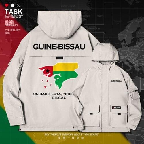 Republic of Guine Bissau Guinean Bissau GNB men jacket hooded map nation flag trench coat men casual mens new clothes autumn