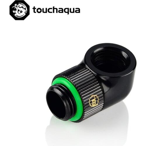 Touchaqua G1/4'' thread 90 degree Rotary Fitting Adapter Rotating 90 degrees water cooling Adaptors metal connector TA-90RE