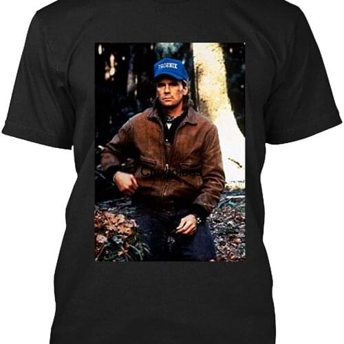 Richard Dean Anderson Photo #Stargate Legends Macgyver Brown Leather Blue Phoenix Cap T Shirt Gift Tee for Men Women