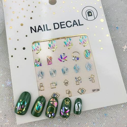 3D Nail Art Stickers Snowflake Self-Adhesive Flame Sticker 3D Rhinestone Manicure Nails Designs Creative Salon Nail Art Decals