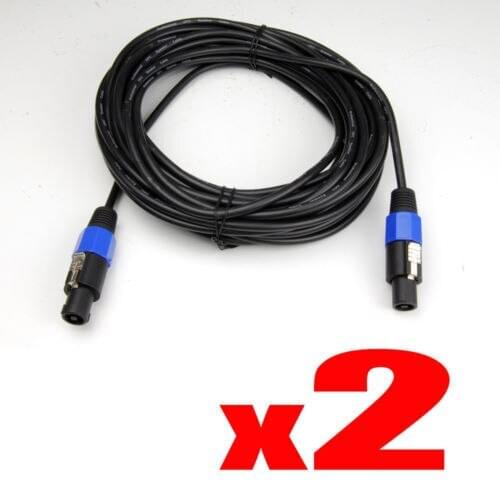 Brand New 2pcs/ lot 50FT SPEAKER to SPEAKER cable 15 GAUGE Pro Audio Speaker Cable