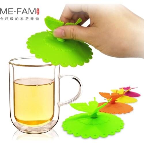 Universal Creative Cute Butterfly Mug Cover Lace Flowers Silicone Lids Seal Anti-dust Glass Ceramic Plastic Tea Cup Cap Reusable
