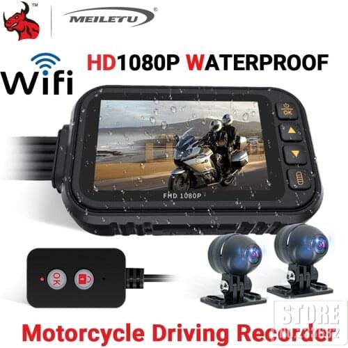 Motorcycle Camera HD 1080P Dual Lens Motorbike Bike Video Recorder Waterproof Night Vision Wifi Motorcycle Driving Recorder