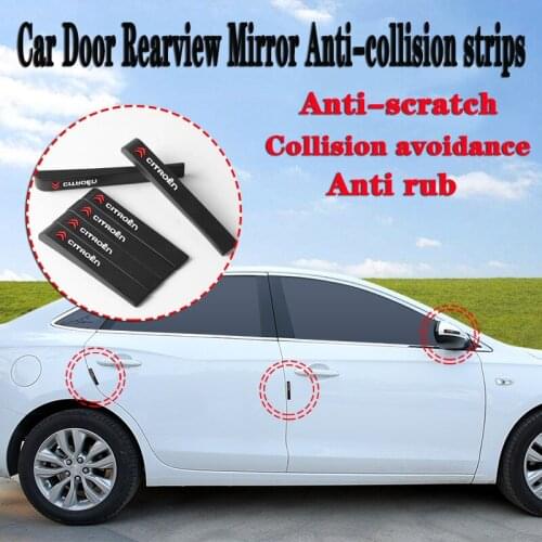 6Pcs Car Door Rearview Mirror Anti-collision Bars Protector Stickers For Citroen Xsara Berlingo Celysee Vts C1 C3 C4 C5 C6