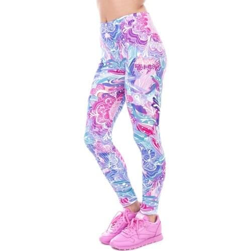 Zohra Spring Fashion Women Legins Exotic Purple Flowers Printing Legging Elegant Cozy High Waist Woman Leggings