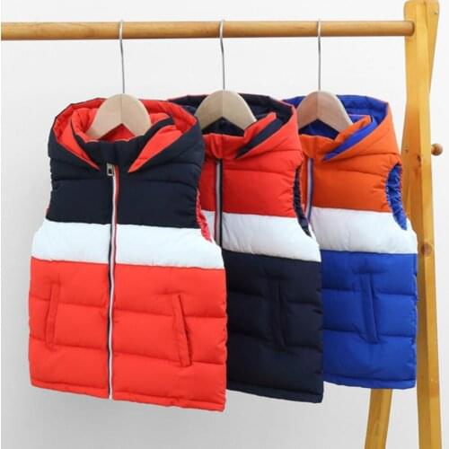 2021 Girls Boys Hooded Vests Childrens Down Cotton Coat Autumn Winter Baby Kids Waistcoat Outerwear Clothing Infant Warm Jacket
