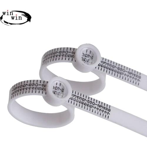 10pcs European Style With Mirror Measuring Tape Magnifying Glass Ring Soft Ruler European Hand Inch Measuring Ring Finger Jewelr