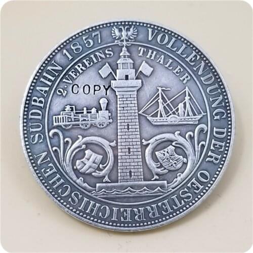 1857 Austria - Habsburg 2 Vereinsthaler - Franz Joseph I (South Austrian Railways) COPY COIN