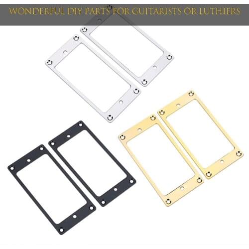 2Pcs Guitar Pickup Ring Gold/Silver/Black Metal Electric Guitar Humbucker Pickup Mounting Ring Frames 92mm x 46mm