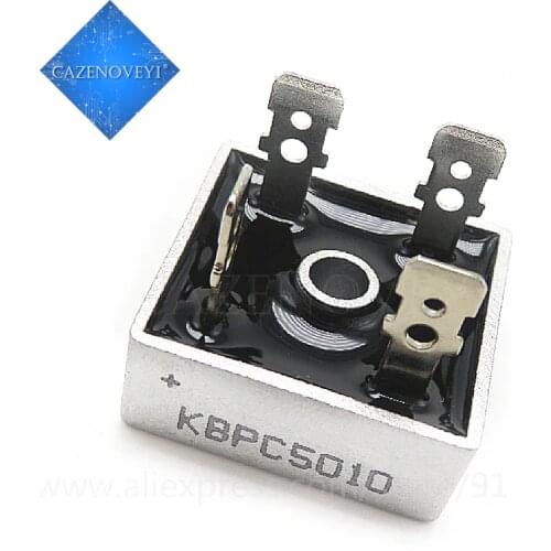 2pcs/lot KBPC5010 50 A Bridge Rectifier 1000V 50Amp Metal Case for maximum Heat Dissipation 1000V 2.8cm Square Diode Bridge