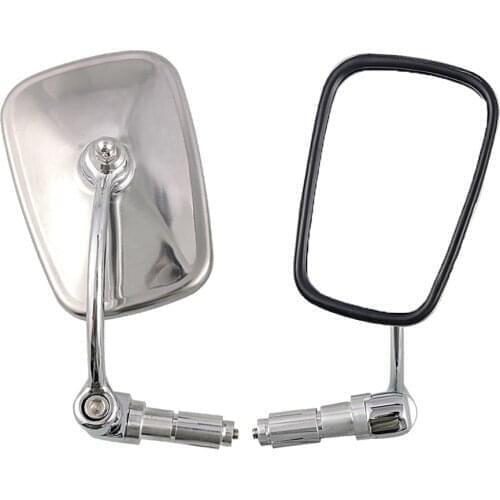 2 pcs Universal Chrome Rearview Mirrors Bar End Side Mirrors for Motorcycle Chopper Scooter Cafe Racer Accessories