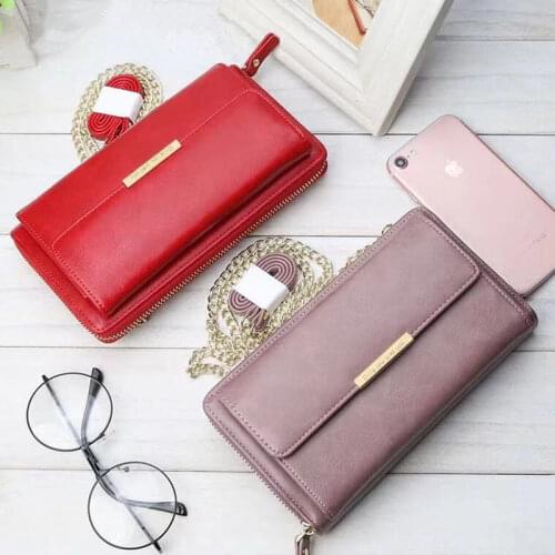 2019 New Fashion Women Leather Purse Plaid Wallets Long Ladies Wallet 6 Color Clutch Holder Coin Bag Multi-function Wallet