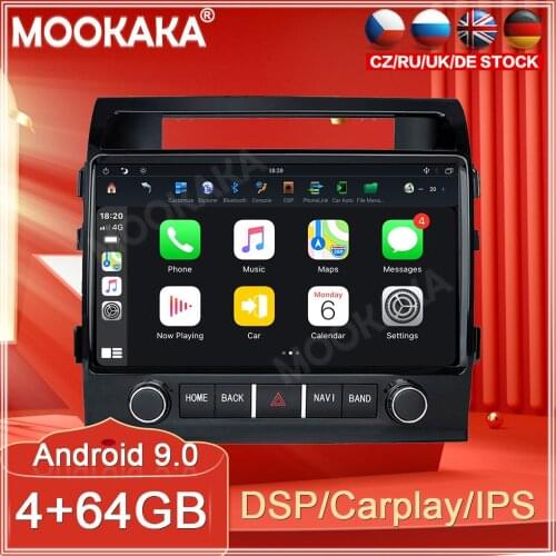 4+64G Android 9 For Land Cruiser Lc200 2008-2015 Car GPS Navigation Streaming Media Multimedia Player Head Unit Auto Radio