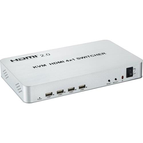 4K 60Hz HDMI KVM Switch 4x1 HDMI 2.0 USB Switch 4 Port KVM Switch USB Switcher Keyboard Mouse for PC Laptop