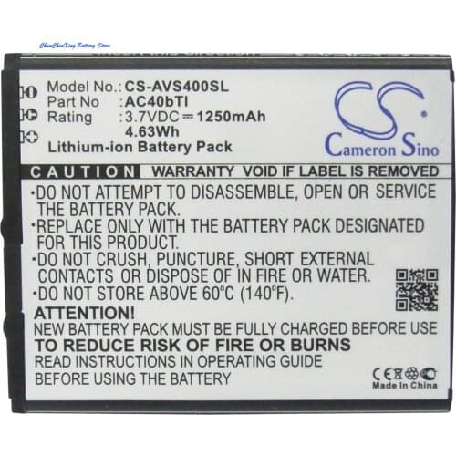 Cameron Sino High Quality 1250mAh Battery AC40bTI for Archos 40b Titanium, 40b Titanium Surround, Titanium 40b, Titanium 40b 4GB