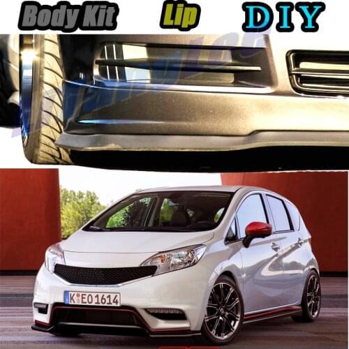 Car Bumper Lip Front Spoiler Skirt Deflector For Nissan Versa Note / Tone Tune Car Modified Body Kit VIP Hella Flush Lips
