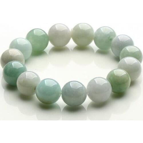 Natural Myanmar Green Jade Bracelet 13MM beads Fashion Temperament Jewelry Gems Accessories Gifts Wholesale Bracelet Bangle