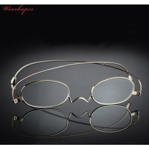 WEARKAPER Brand High-end Ultra-thin titanium Alloy HD Lense Reading Glasses Men Women Metal Glasses Eyeglasses Gafas De Lectura