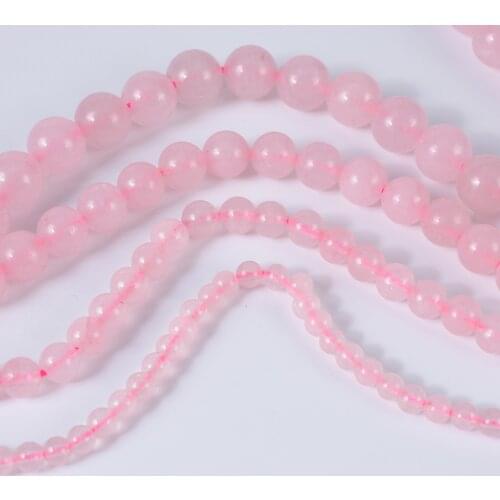 4/6/8/10mm Rose Pink Crystal Round Loose Beads Charm Findings Women Fashion Bracelet Diy Jewelry Making Supplies Accessory