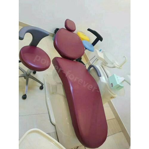 PU WineRed Dental Unit Chair Cover Sleeve Dentist Stool Cushion Foot Backrest
