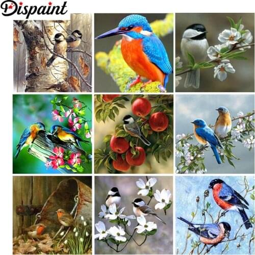 Dispaint Full Diamond "Animal bird flower" DIY 5D Diamond Painting Cross Stitch Home Decor Picture Of Rhinestone Handmade
