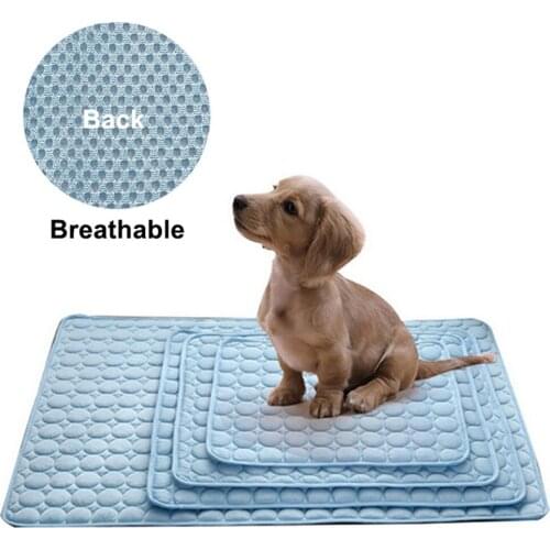 Summer Breathable Dog Mat Cooling Pad Mat For Dogs Cat Blanket Sofa Summer Pet Dog Bed Washable For Small Medium Large Dogs Mat
