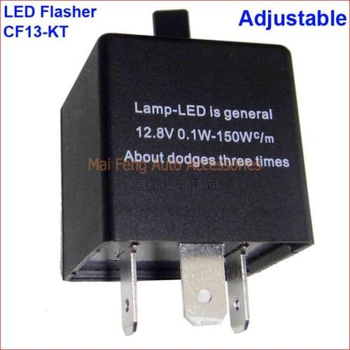2PCS CF13-KT LED Flasher Adjustable 3 Pin Electronic Relay Module Fix LED Turn Signal Error Flashing Blinker 12V 0.02A TO 20A