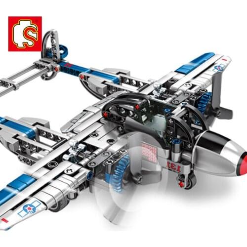 Mould King330pcs Military Building Block World War II Army Weapons American P38 Plane SWAT Fighter Fit Compatible Bricks Toy