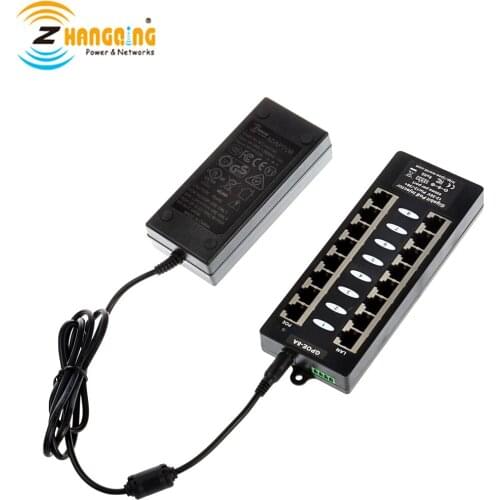 GPOE-8A Gigabit 8port PoE Injector 10/100/1000Mbps with 48V 60W Power Adapter For 48V devices Networking 100Meters