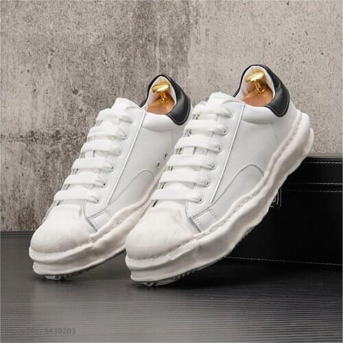 Autumn white Men flats Fashion mens Sneakers Leather Casual Shoes Zapatillas Hombre