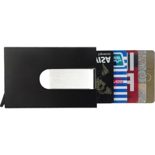 Metal Business ID Travel Card Wallet Automatic Pop Up ID Credit Card Holder Men Women Business Card Case Stainless Steel Clip #B