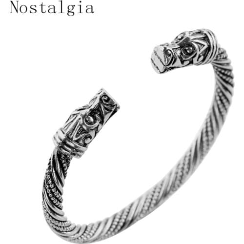Mens Bracelets Viking Teen Wolf Bracelet Female Women Dragon Head Pagan Jewelry Accessories Slavic Viking Bangle Gift