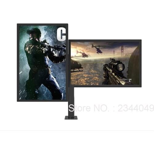 Desktop Dual LCD Monitor Holder Full Motion Grommet Mounting Monitor Mount Arm Stand with Cable Management Bracket