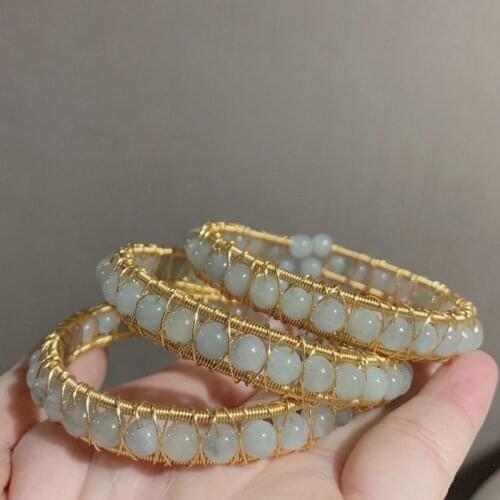 2021 New Handmade Natural jade Bradided Bracelet Adjustable for Women Jewelry Gifts