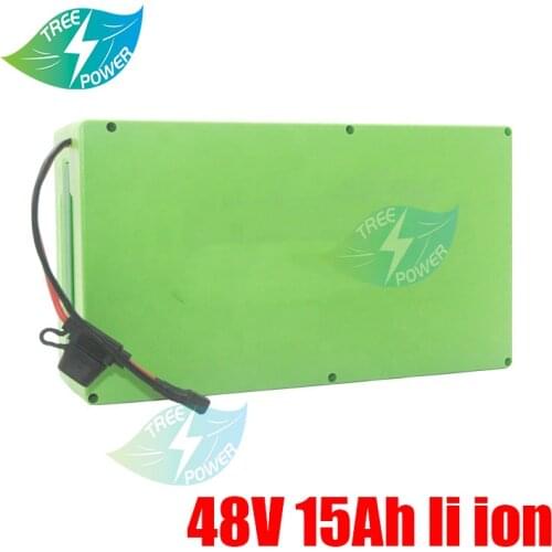 Rechargeable 48v 15ah 1000w electric bike lithium Li-ion battery pack with BMS for e-scooter Golf motorcycle +3A charger