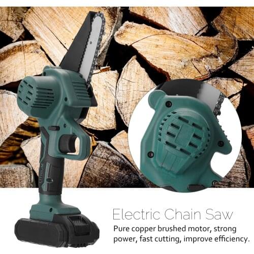 21V Mini Electric Saw Chainsaw Rechargeable Wood Spliting Pruning Saw One-handed Woodworking Power Tool for Garden Orchard