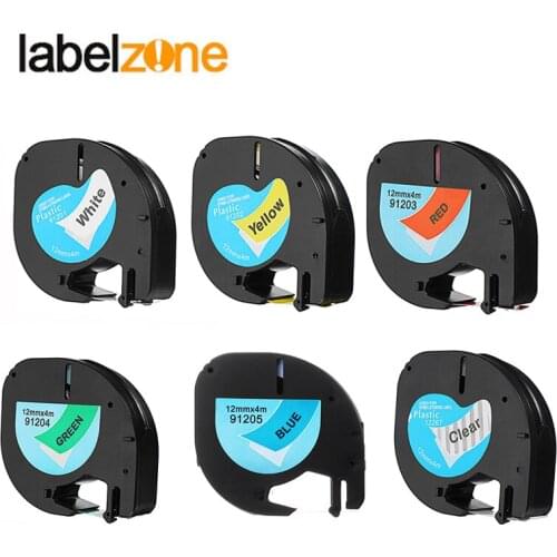 Mixed color Compatible Dymo letratag printer 16952 91331 91332 91333 91334 91335 Plastic Tapes for Dymo Letratag 12mm label