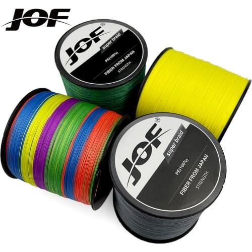 JOF PE Multicolor Braid Fishing Line 9 Strands 500M Sea Fishing Weave Super Strong Threads Diameter 0.14-0.55mm
