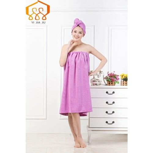 Women Bath Towel Shower cap combination packages Wearable Microfiber Fabric Beach Towel Soft Wrap Skirt Towels Free Shipping