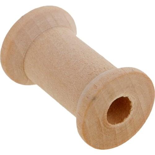 20 Pieces Unfinished Wood Sewing Bobbins Wooden Empty Thread Spools for Arts and Crafts DIY Tools - 16x27mm