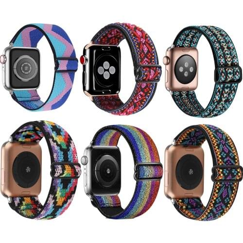 Cloroful Elastic Nylon Solo Loop Strap for Apple Watch Band 6 38mm 40mm 42mm 44mm Iwatch Series 6 5 4 3 Watch Replacement Strap